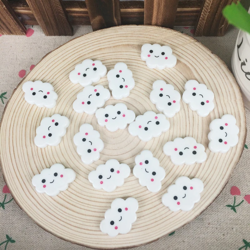 Kawaii плоские кабошоны сделай сам Мультяшные облачные полимерные Кабошоны с