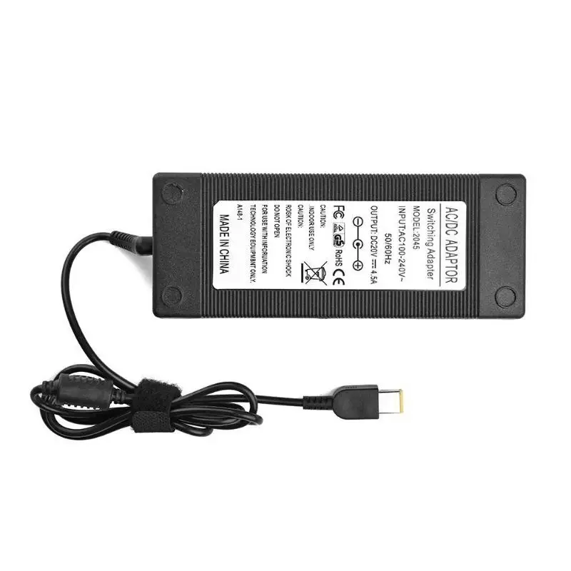 20 V 4.5A квадратный Порты и разъёмы Питание адаптер Зарядное устройство для lenovo