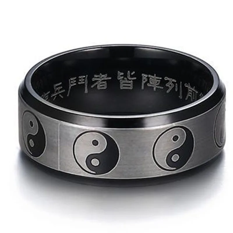 Yin Yang Ring Taoist Zen Spirit Man Woman Ring Balance Yoga Stainless Steel Jewelry Size 5 to 14 4