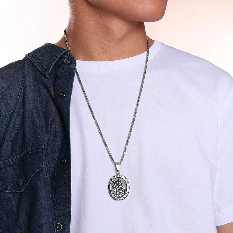Mens Saint Christopher Necklace St 