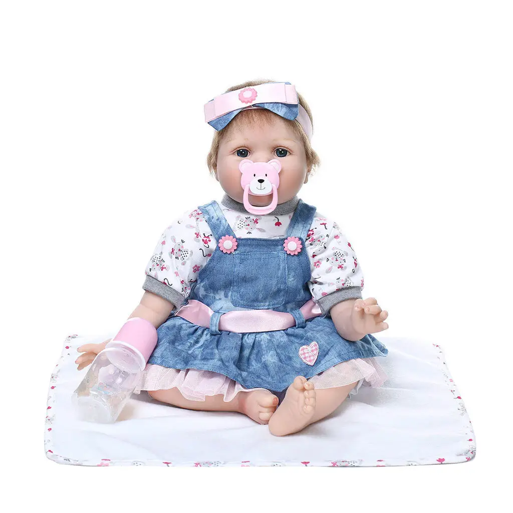 

FBIL-Npk Lifelike Reborn Baby Dolls Kids Playmate Gift For Girls 22 Inch Babies Alive Doll Soft Bebe Reborn Toys