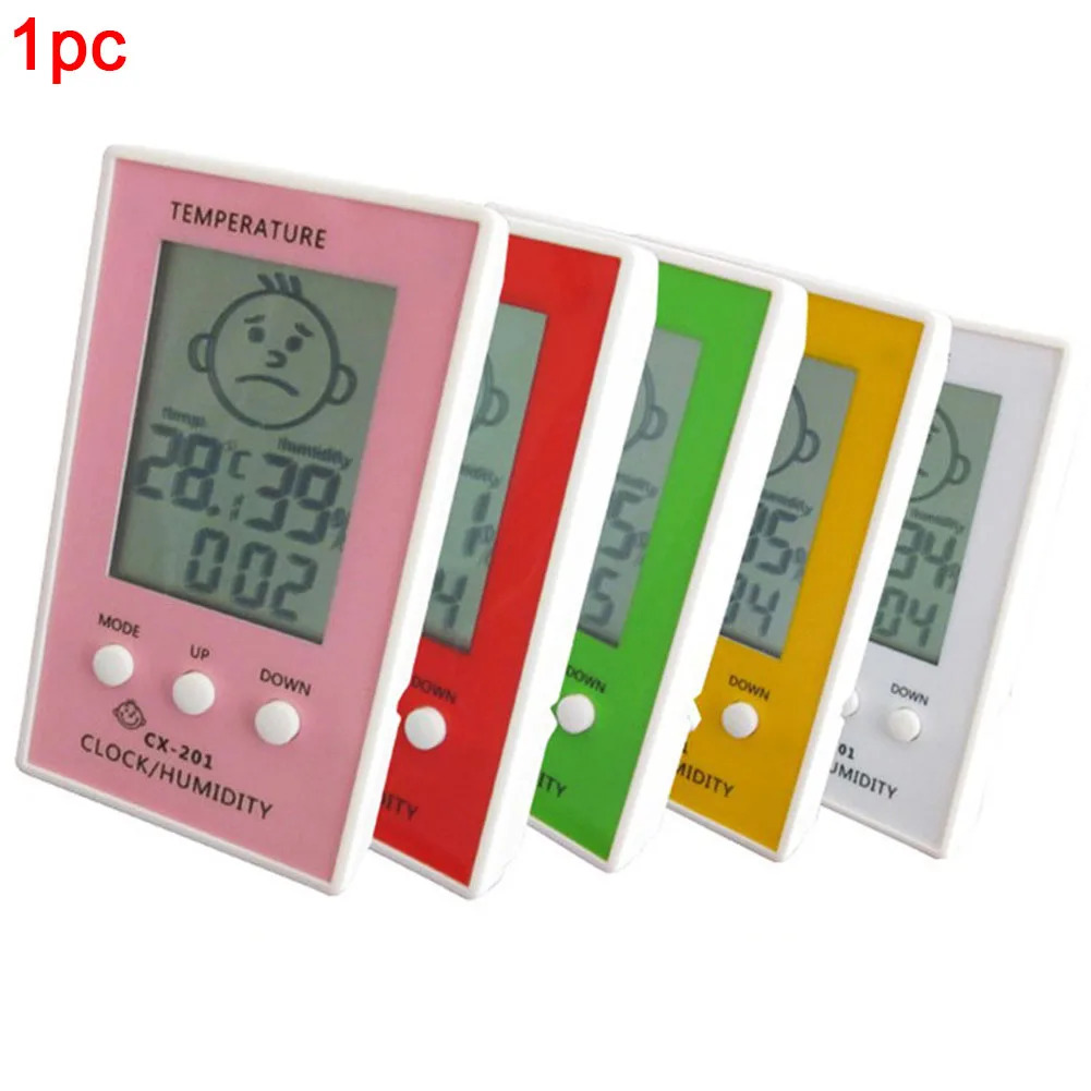 

Thermometer Digital Clock Humidity Meter LCD Display Indoor Outdoor Home Hygrometer Baby Smile Accurate