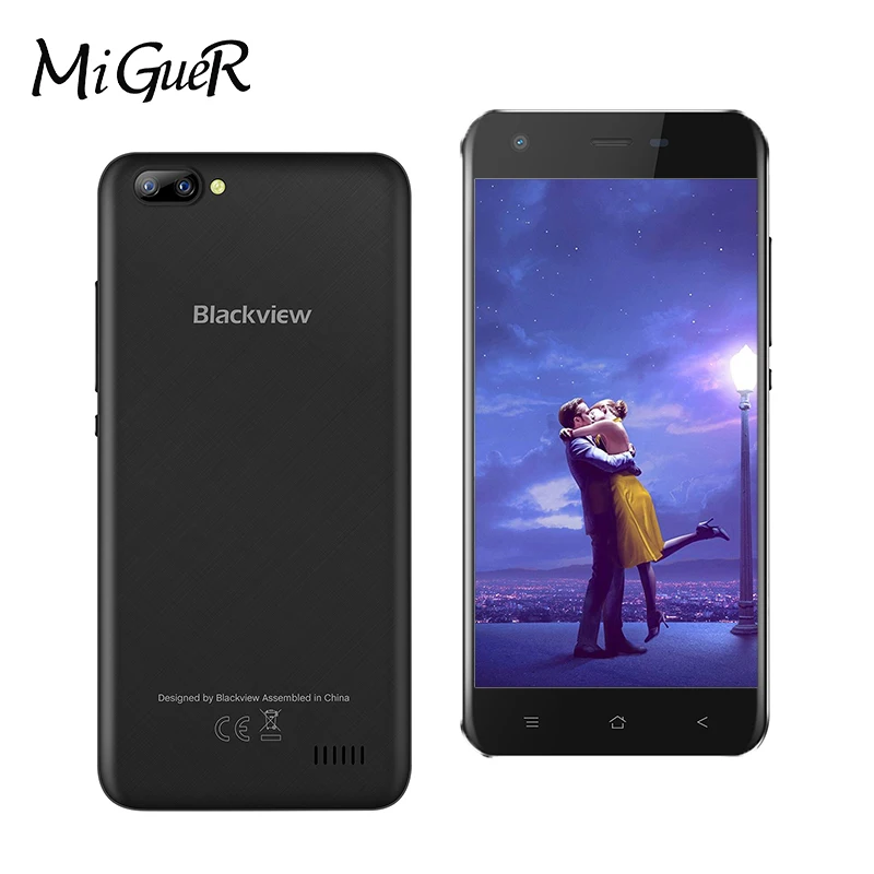 Blackview A7 5 0 дюйма мобильного телефона 2800 mAh Android 7 MT6580A 4 ядра 1 ГБ Оперативная память 8