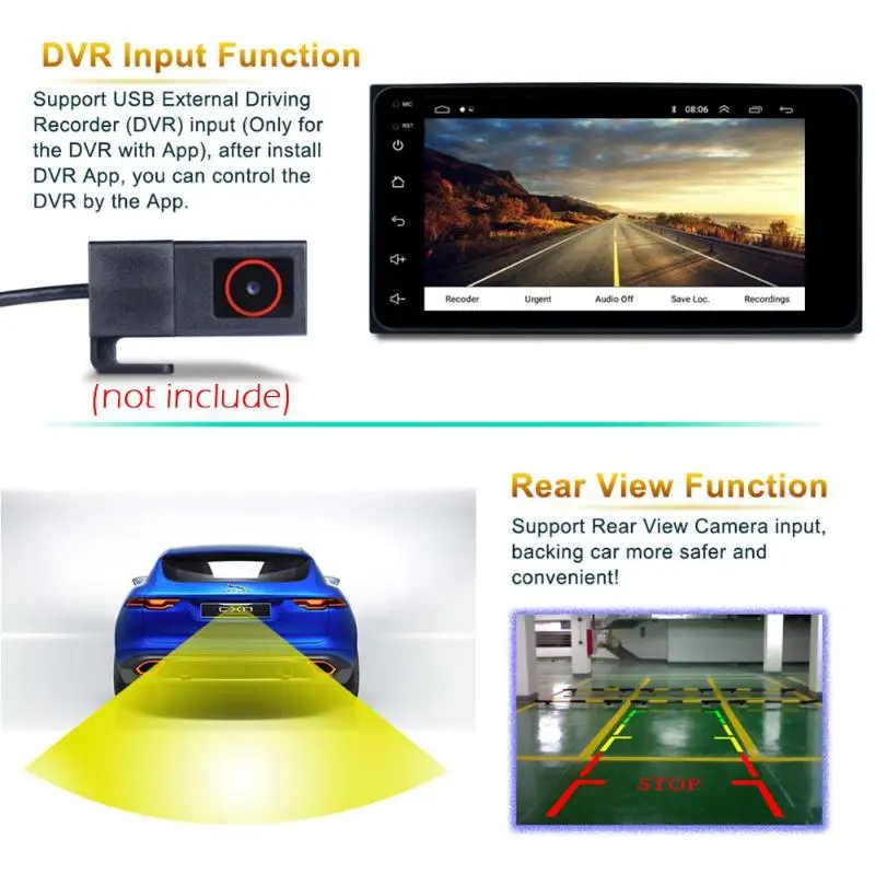 2 Din 200*100 7 дюймов сенсорный экран четырехъядерный Android 8,1 автомобильный MP5 плеер gps FM WiFi Bluetooth видео медиаплеер для Toyota