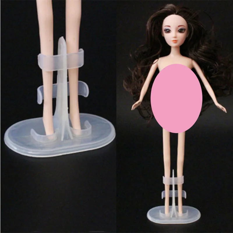 10pcs//lot Transparent Doll Stand Display Leg Holder Accessories For 30cm Dolls