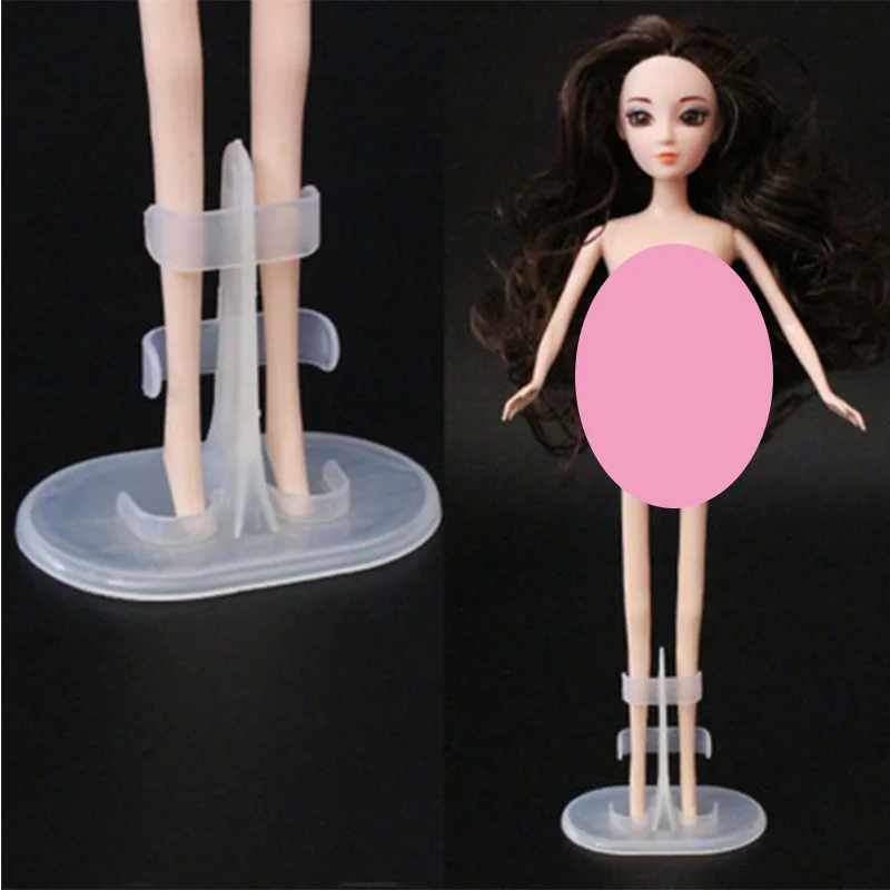 

10Pcs/lot Doll Stand Transparent Color Display Holder For Dolls Stands Doll Accessories Support Leg Holders Girl Play Toy