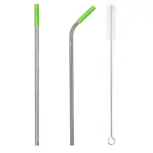 Eco-Friendly Steel Straw with Silicone Tip