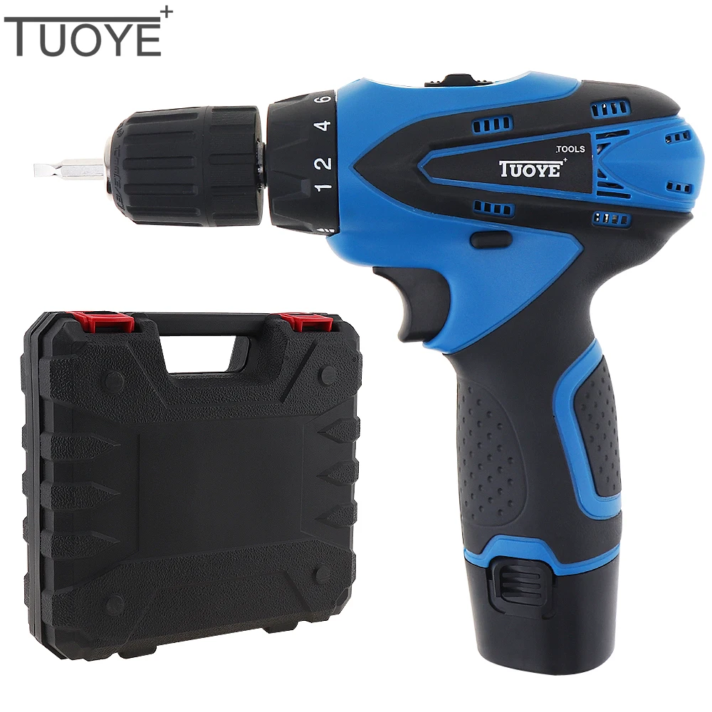 

AC 100 - 240V Cordless 12V Electric Drill Tool Box with Rotation Adjustment Switch and Two-speed for Handling Screws / Punching