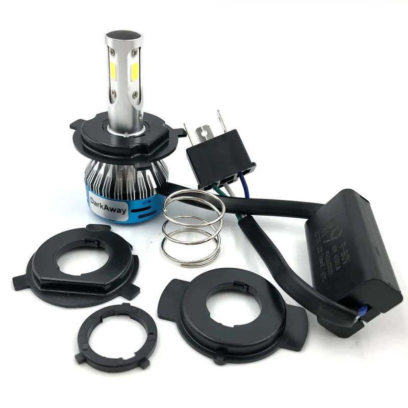 DarkAway AC DC H4 LED Motorcycle Headlight Bike HS1 PH7 PH8 BA20D H6 H4