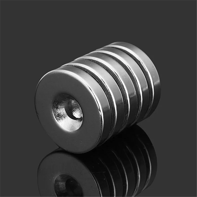 

5Pcs/set N35 Strong Disc NdFeB Neodymium Magnets 25mm x 5 mm Round NdFeB Magnets With 6mm Hole Strong Magnetic Nickel Plating