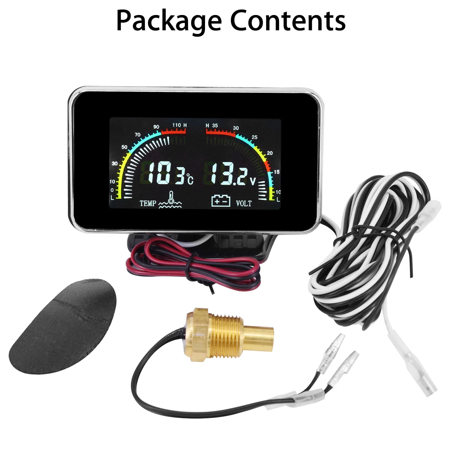

12V/24V Car M10 LED Digital Water Temp Temperature Fahrenheit Gauge + Sensor
