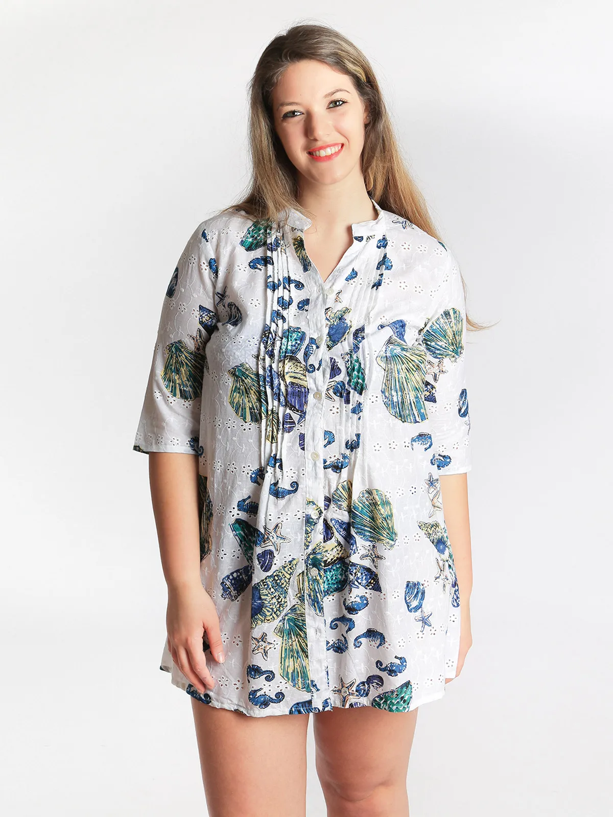 Maxi beach dress shirt with designsin Dresses from Women's Clothing on