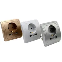 EU Plug Socket Dual USB Port Power Outlet 2000mA 16A EU Smart Home Wall Charger Adapter Charging Socket With Usb Wall Adapter EU Plug Socket Dual USB Port Power Outlet 2000mA 16A EU Smart Home Wall Charger Adapter Charging Socket With Usb Wall Adapter