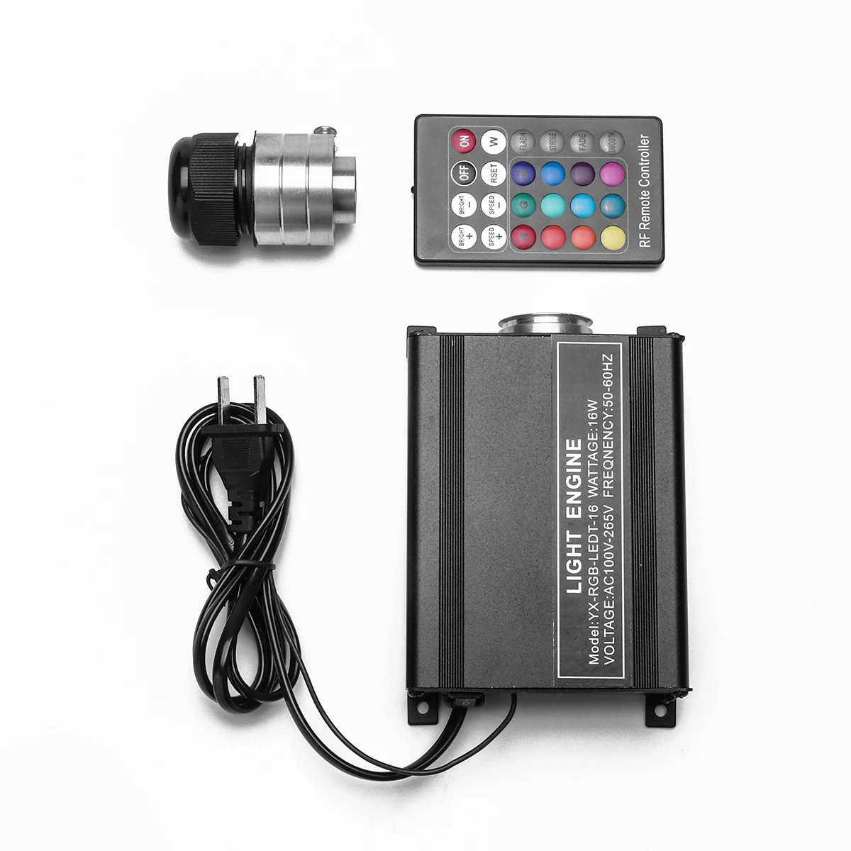 

16W RGB LED Remote Control Projector Light Fiber Optic Star Light Lamp Engine Driver Source Commercial Lighting Black Adjustable