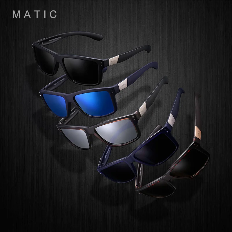 MATIC HighD Quality Polarized Sun Glasses For Men's Women Matte Black Square Grey Lenses Holbrooker Sunglasses Free Chain Cord