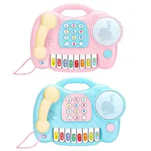 Многофункциональная игрушка-телефон, Детский Светильник, музыкальные барабаны, головоломка, развивающие Музыкальные Развивающие игрушки, дропшиппинг