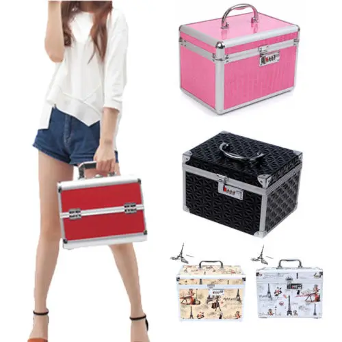 Luxury Extra Large Space Alu Beauty Make up Nail Cosmetic Box Storage Case-in Storage Boxes