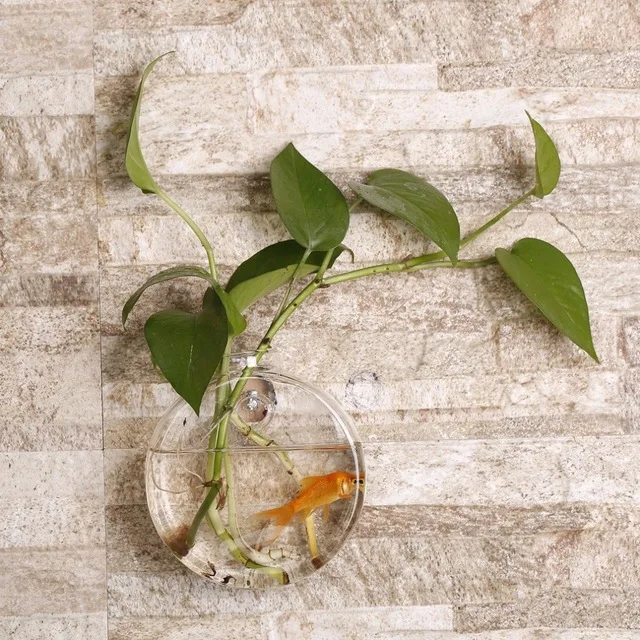 

Transparent Sunflower Shaped Wall Hanging Vase Hydroponic Container Plant Flower Glass Bottle Home Decor Drop Shipping
