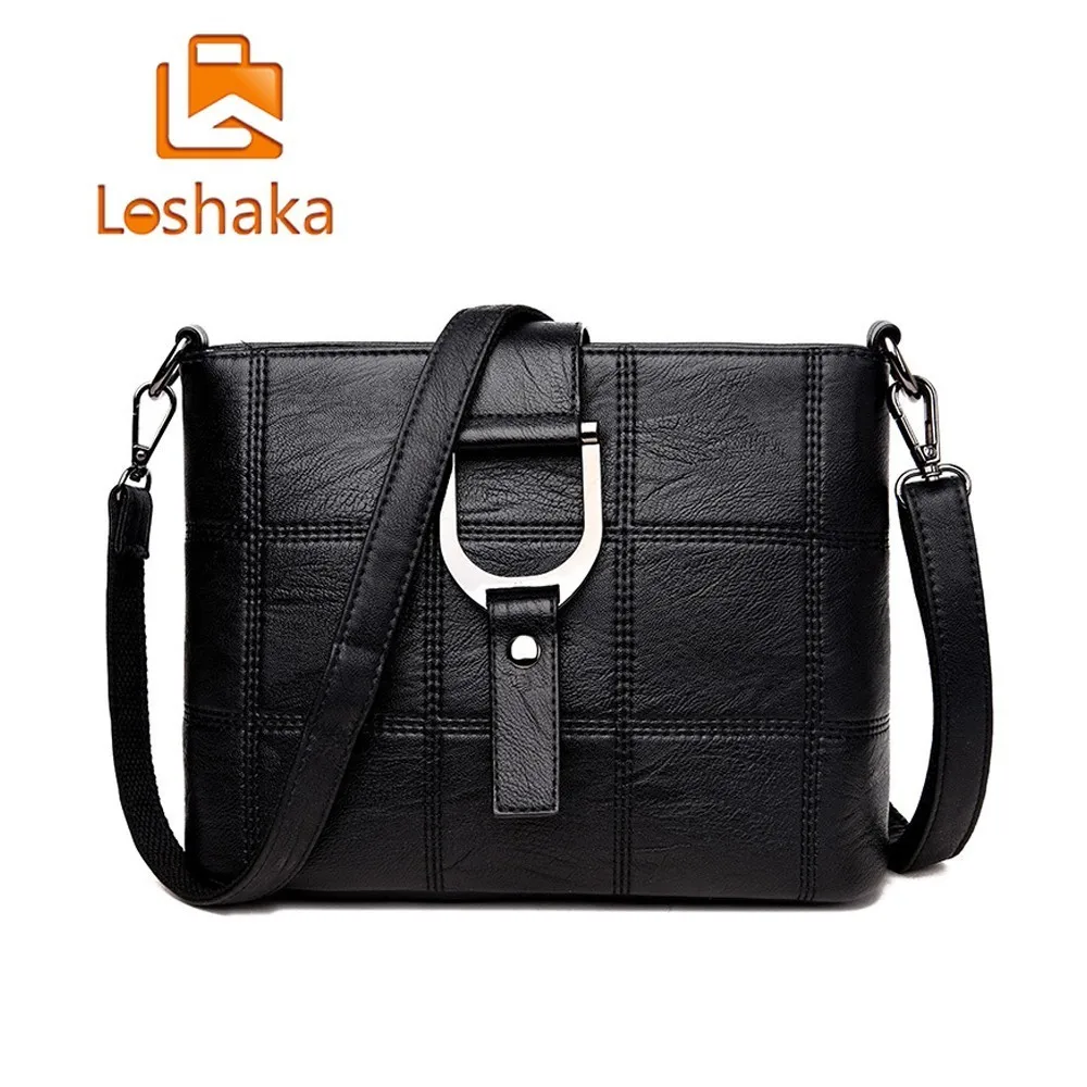 

Loshaka Women Plaid Messenger Bags Sac a Main PU Leather Shoulder Bags Female Crossbody Bag Ladies Designer High Quality Handbag