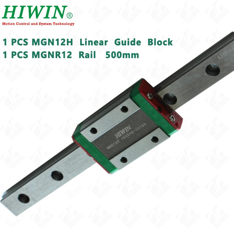 

HIWIN MGN12 500mm linear guide rail with MGN12H slide blocks carriages stainless steel MGN 12mm for CNC X Y Z axis