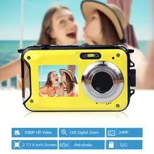 24 Million Pixels 1080P Waterproof Digital Camera 5M 16X Zoom Shockproof HD Cam 2.7inch LCD Camera Support 8-32 GB Memory Card