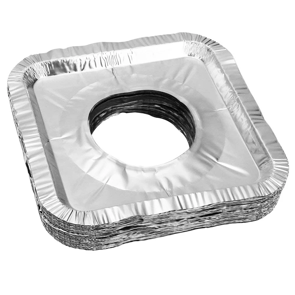 Stove Burner Covers, 60 Pieces Aluminum Foil Square Gas Stove Burner