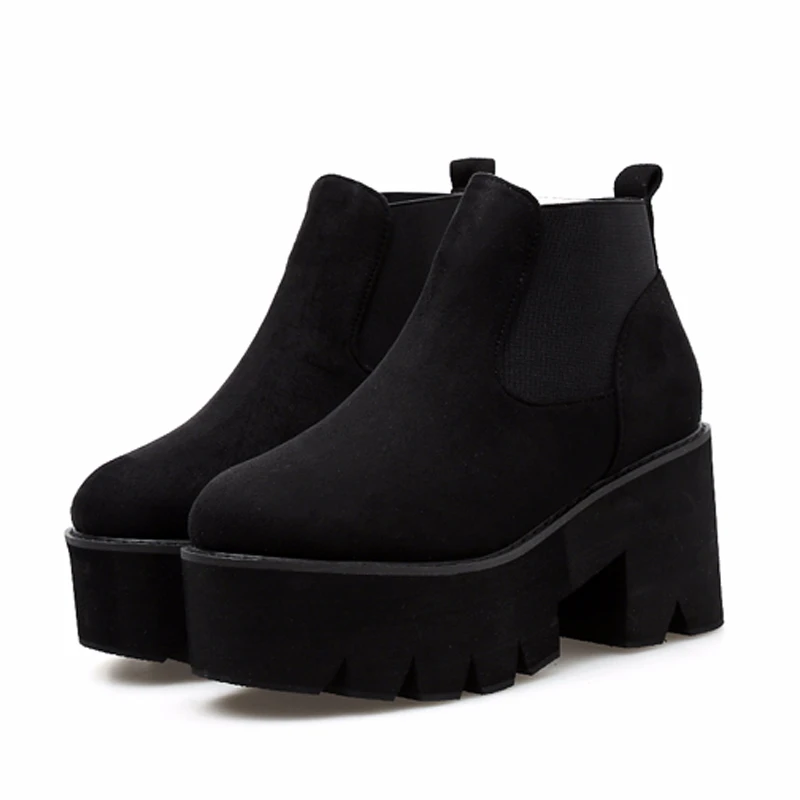 Ceny Punk buty bottes femmes platforma boot jesień buty damskie botki zimowe buty na wysokim obcasie buty motocyklowe kobiety moda YMA531