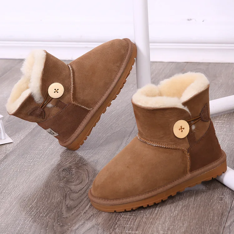 

Winter 2018 parent-child warm snow boots men's and women's children's boots fur integrated snow boots non-slip beef tendon