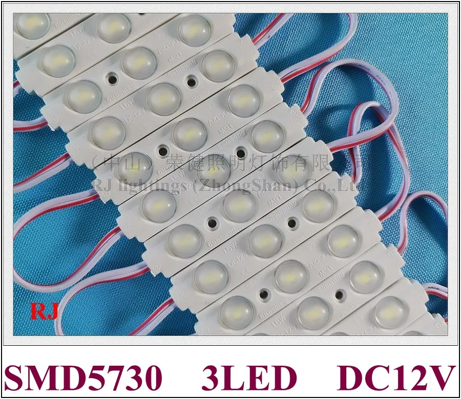 Светодиодный модуль с объективом светодиодный задний свет модуль для буква DC12V 1,5 W SMD5730 3 светодиодный IP65 алюминиевая печатная плата из пропитанного ПВХ 70 мм* 15 мм