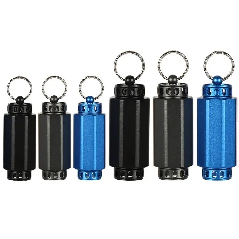 

S/L Outdoor Medicine Bottle Aluminum Alloy Lantern Shape Sealing Warehouse Waterproof Aluminum Pill Box Outdoor Tools