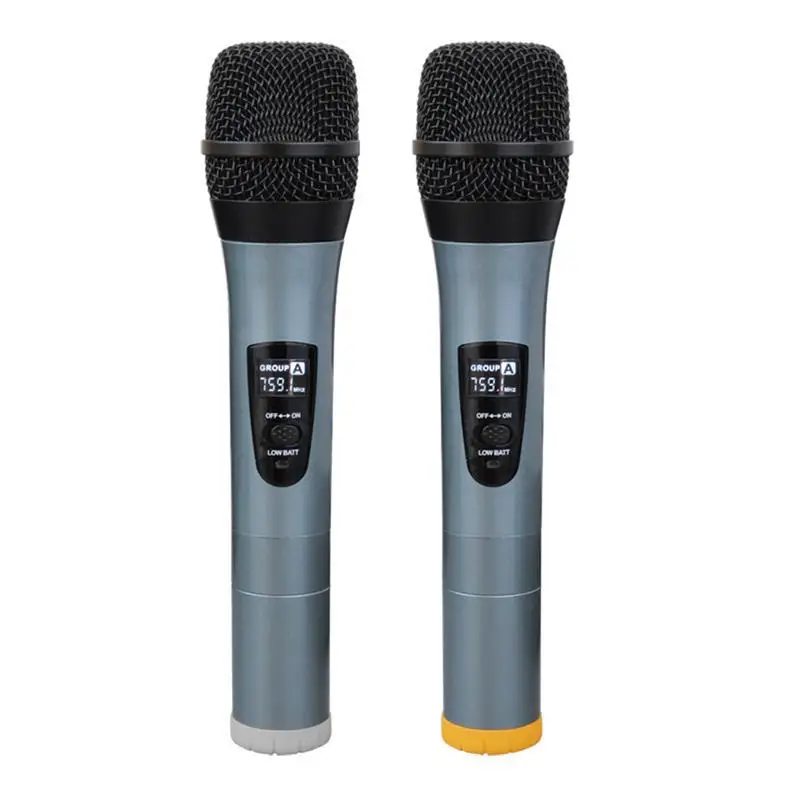 

Handheld Wireless Microphone One For Two Dynamic LCD Receiving System High Quality Karaoke KTV Party Speech Conference