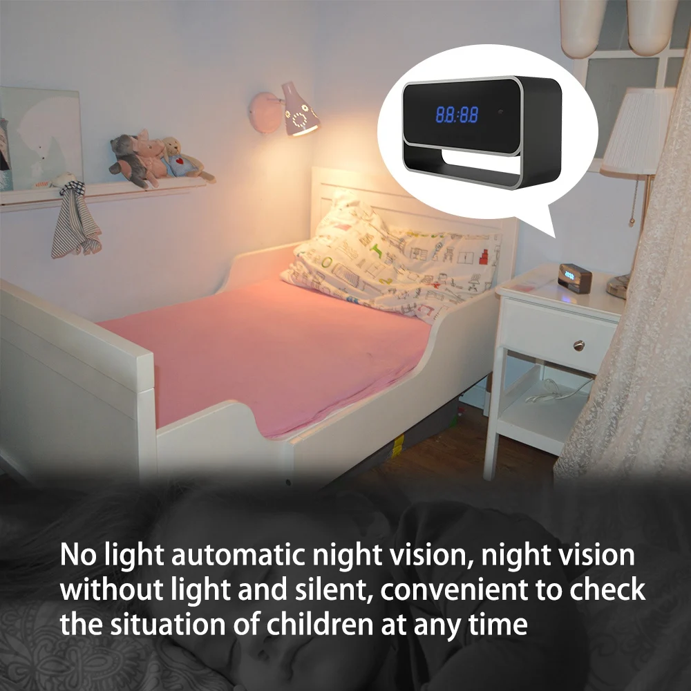 Wifi камера с часами Hd 1080P Cctv Беспроводная Ip безопасности для домашней внутренней