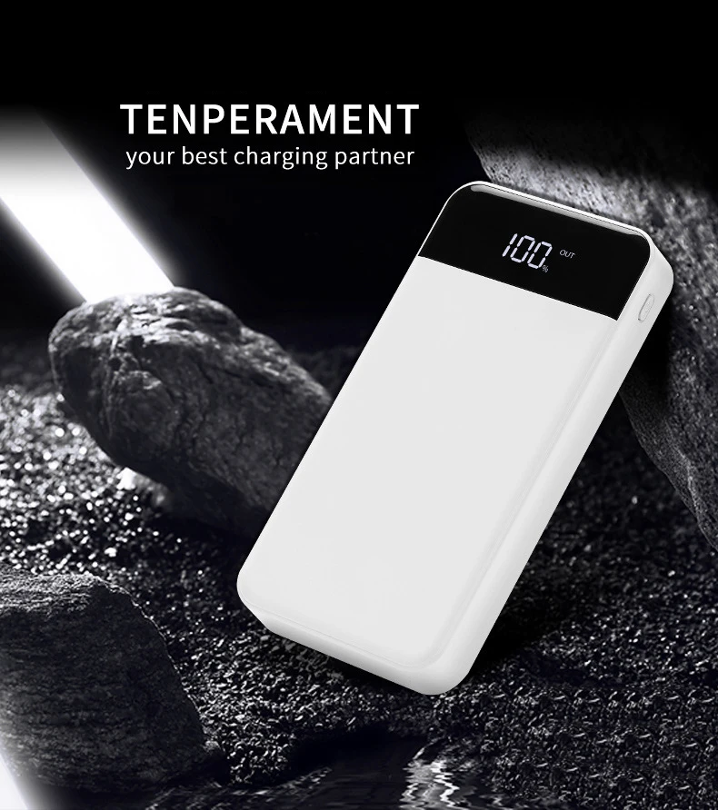 Быстрая Зарядка Power Bank 20000 мАч 2 USB PowerBank 18650 Внешняя батарея для iPhone Xiaomi повербанк