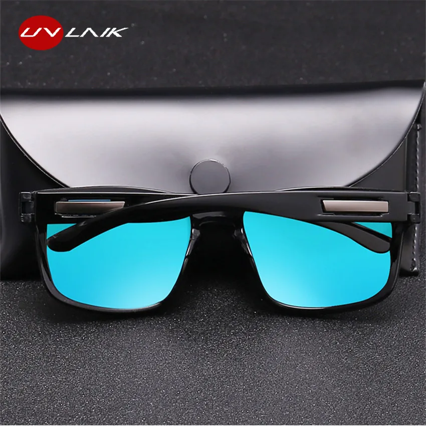 UVLAIK, классические квадратные поляризованные солнцезащитные очки для вождения, мужские брендовые дизайнерские винтажные очки, заклепка зеркало, мужские солнцезащитные очки UV400