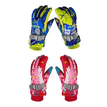 2 шт детский зимний теплый для катания на лыжах водонепроницаемые ветрозащитные Нескользящие лыжные перчатки