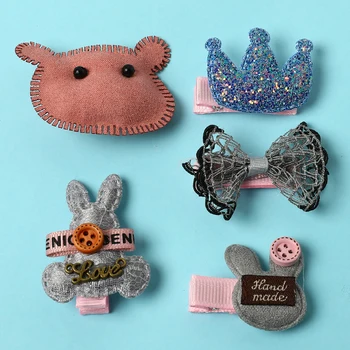 

5Pcs /Set Cartoon Crown Bow Girl Hair Clip corative Cute Multicolors