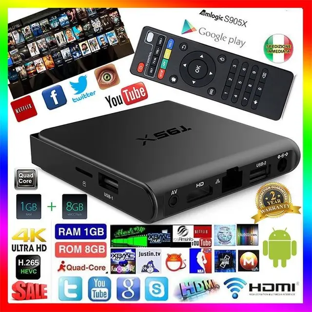 T95X Smart TV Box Android 6.0 S905X 4 Core 8G WIFI 3D 4K Set top Box