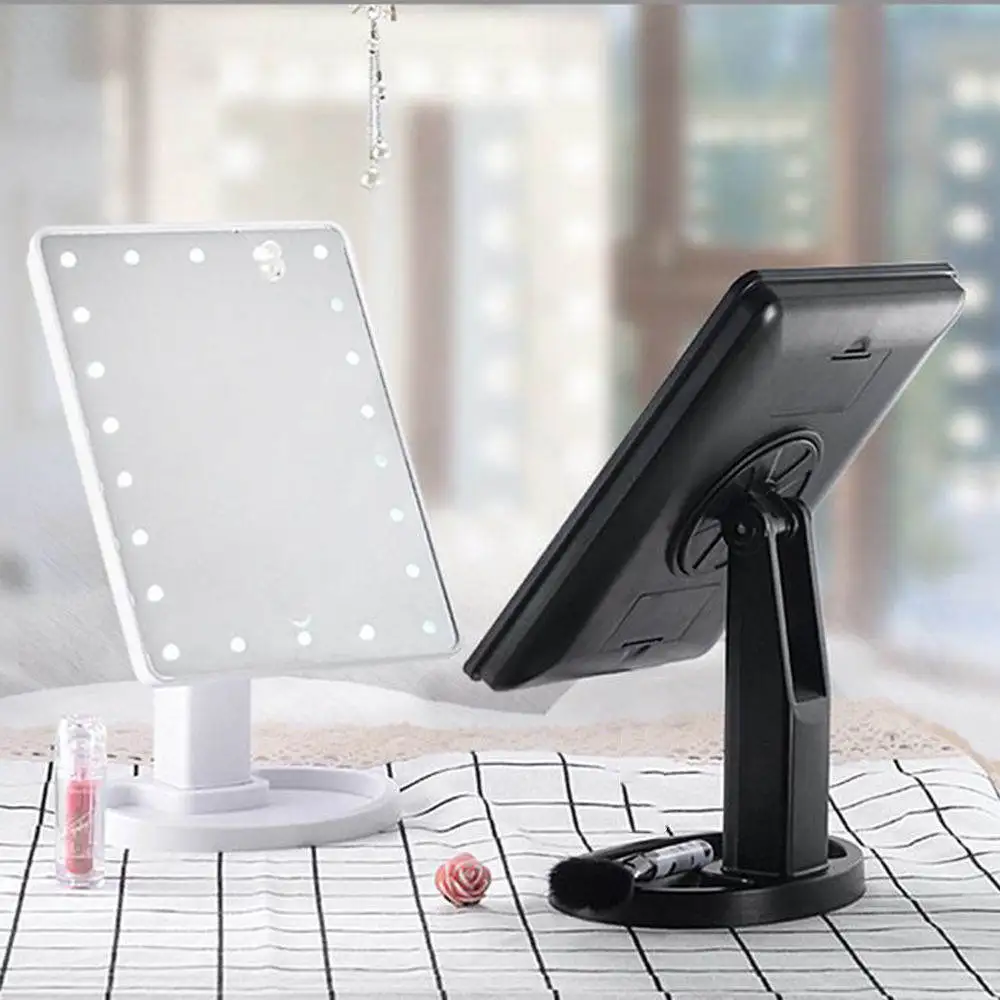 

Makeup Mirror with 22LEDs Cosmetic Mirror with Touch Dimmer Switch Battery for Tabletop Operated Standathroom Bedroom Travel