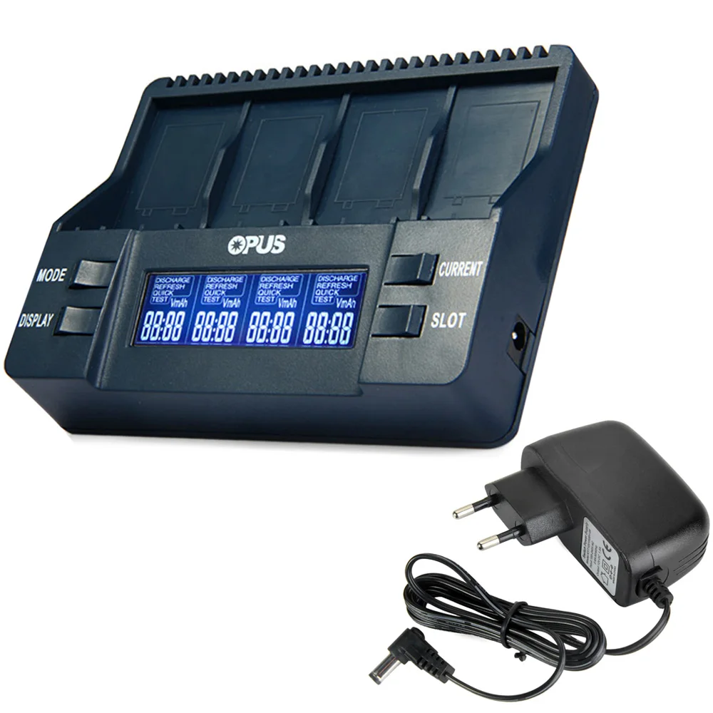 Opus BT-C900 Digital 4 слота 9V li-ion NiMh батареи зарядное устройство-штепсельная вилка США |