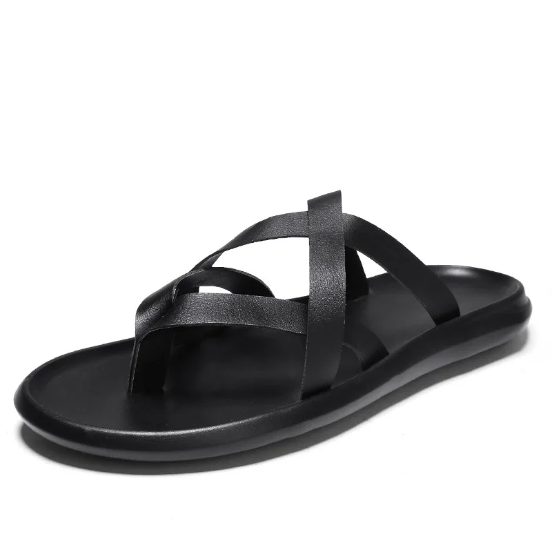 

Flat with Beach Outside Men's Slippers Solid Fashion Summer Flip Flops Concise Men Shoes