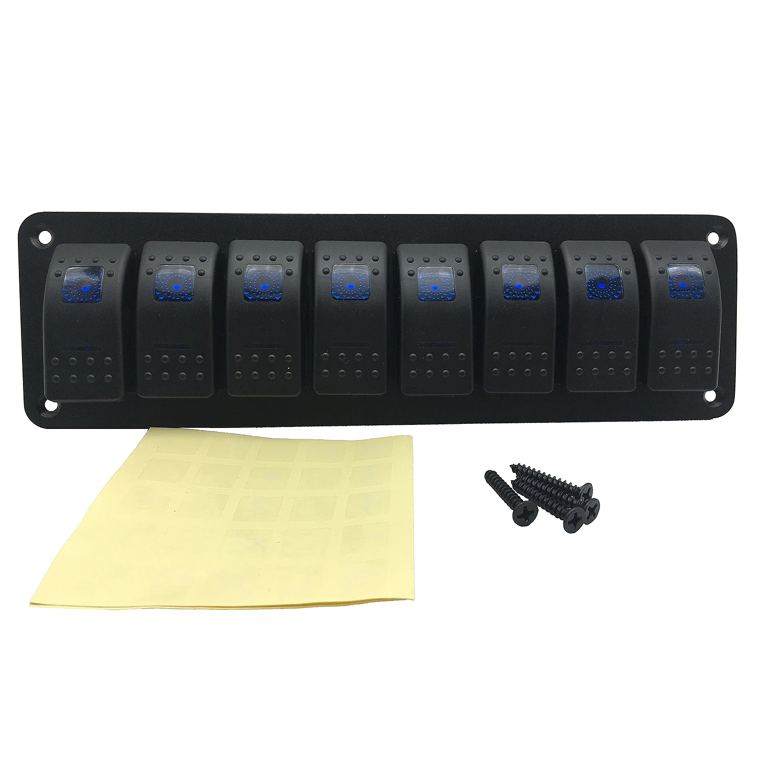 

ELEG-Waterproof 8 Gang 2LED Light Rocker Switch Panel Circuit Breaker 12V boat marine