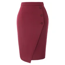 Gk Women's Skirt High Waist Buttons Decorated Back Split Bodycon Pencil Skirt Soft Comfortable Women's Skirts Gk Women's Skirt High Waist Buttons Decorated Back Split Bodycon Pencil Skirt Soft Comfortable Women's Skirts