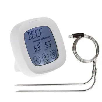 

Touch Screen Digital Food Thermometer Grill Oven Smoker Thermometer with 2 Probes for Kitchen Cafe Restaurant Bar