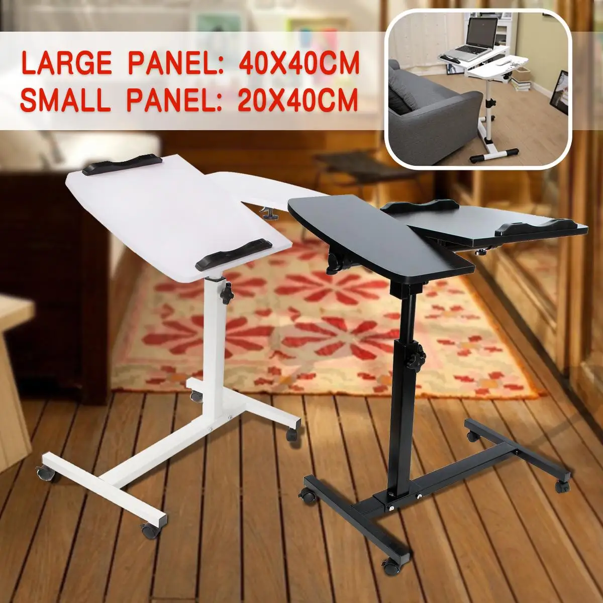 

Foldable Computer Table Adjustable &Portable Laptop Desk Bed Table Lifted Standing Desk With Keyboard
