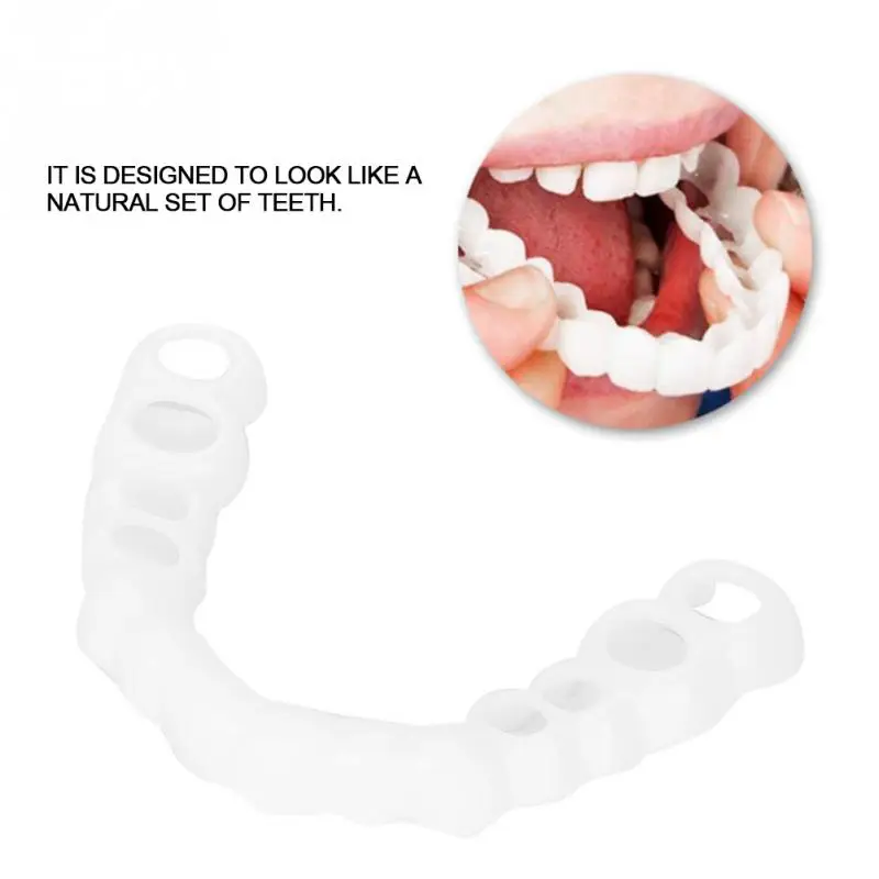 

Practical Design Men Women Tooth Upper Temporary False Teeth Cover Comfort Teeth Fits Whitening False Teeth Fits Dental Care