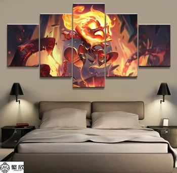 

Home Decor Modular Canvas Picture 5 Piece Amumu League of Legends LOL Game Painting Poster Wall For Home Canvas Painting Wholesa