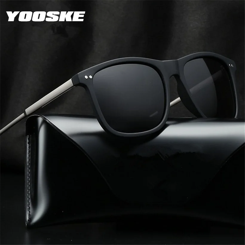 

YOOSKE Sunglasses Polarized Men High Quality Aluminum Magnesium Sun Glasses Vintage Male Driving Travel Eyewear UV400 With Box