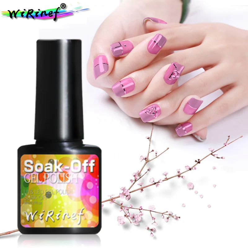 

WiRinef 8ml Nail Art Gel Pure Colors UV LED Semi Permanent Colorful Gel Nail Polish Long-lasting Soak Off Glue Lacquer