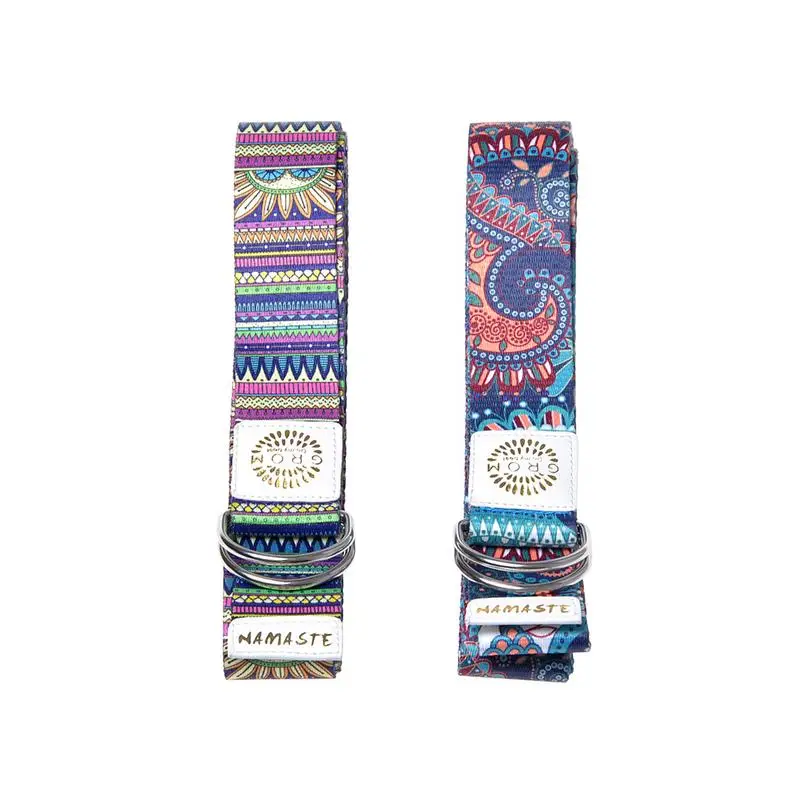 

Gradient Fitness Yoga Exercise Adjustable Straps Super Soft Cotton/Polyester Blend Webbing Digital Printing Fitness Stretch Belt