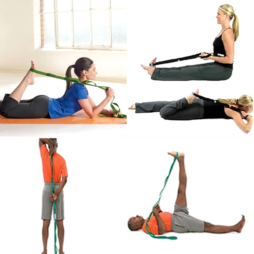 

6FT Multi-Grip Yoga Stretch Strap Fitness Bands Yoga Belt Training Belt Fitness Exercise Gym Rope Figure Waist Leg Resistance